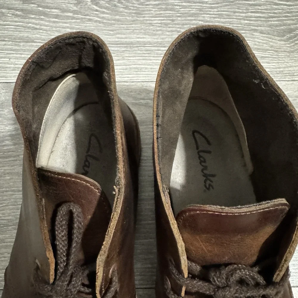 Clarks Men's Bushacre 2 Size 8 M Dark‎ Brown Leather Classic Chukka Boots